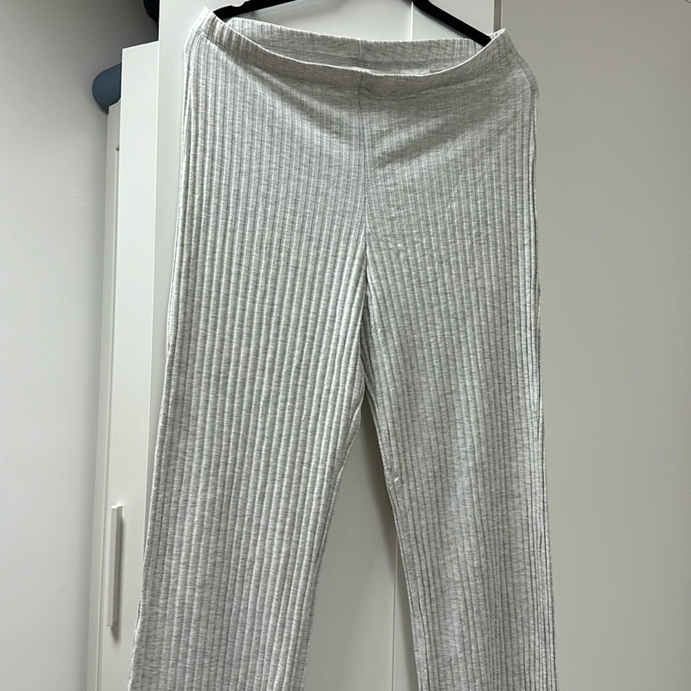 Gray Ribbed Pants - image 1